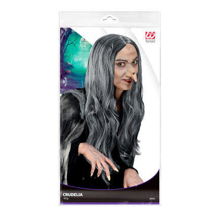 Peluca Halloween Bruja Gris