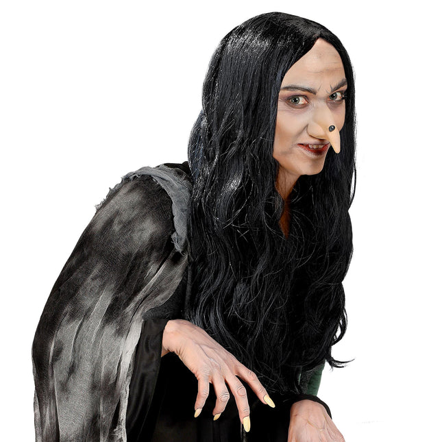 Peluca de Halloween Bruja Negra