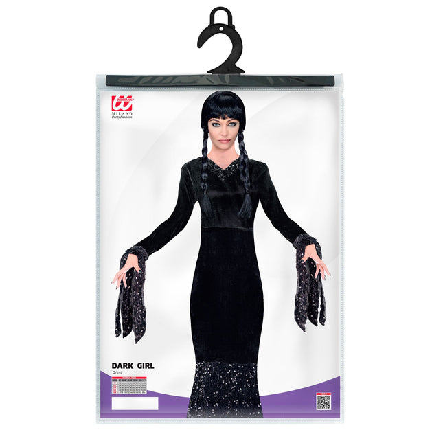Vestido Halloween Negro Damas Largo