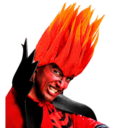 Peluca Halloween Naranja Diablo