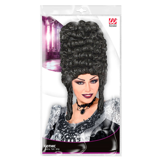 Peluca de Halloween Negra Gótica