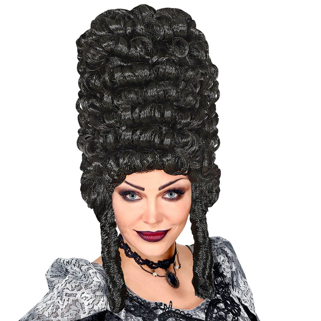Peluca de Halloween Negra Gótica