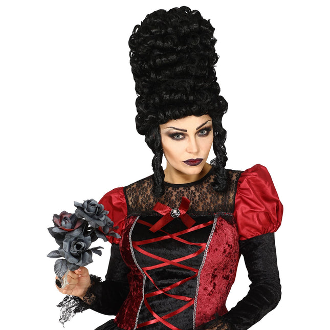 Peluca de Halloween Negra Gótica