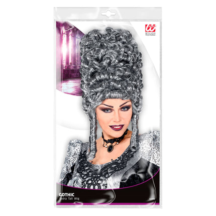 Peluca Halloween Gris Gótica