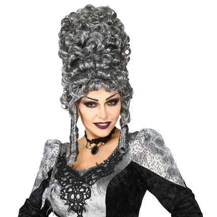Peluca Halloween Gris Gótica