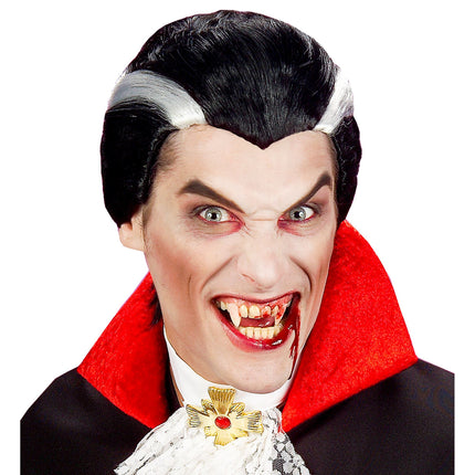 Halloween Peluca Blanco Negro Hombre Vampiro