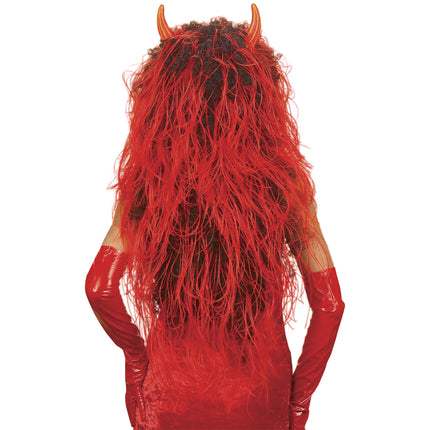Peluca de Halloween Roja Pelo Largo Diablo