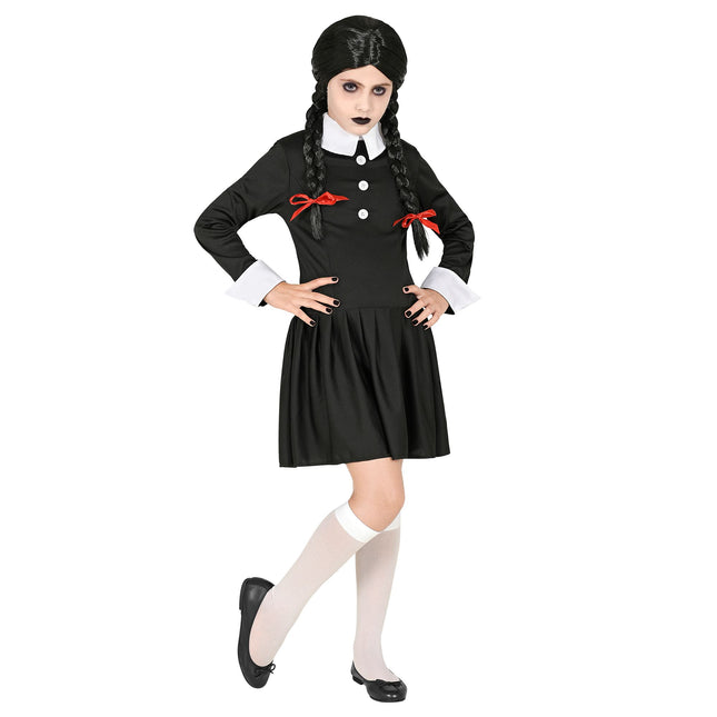 Vestido Halloween Negro Blanco Niña