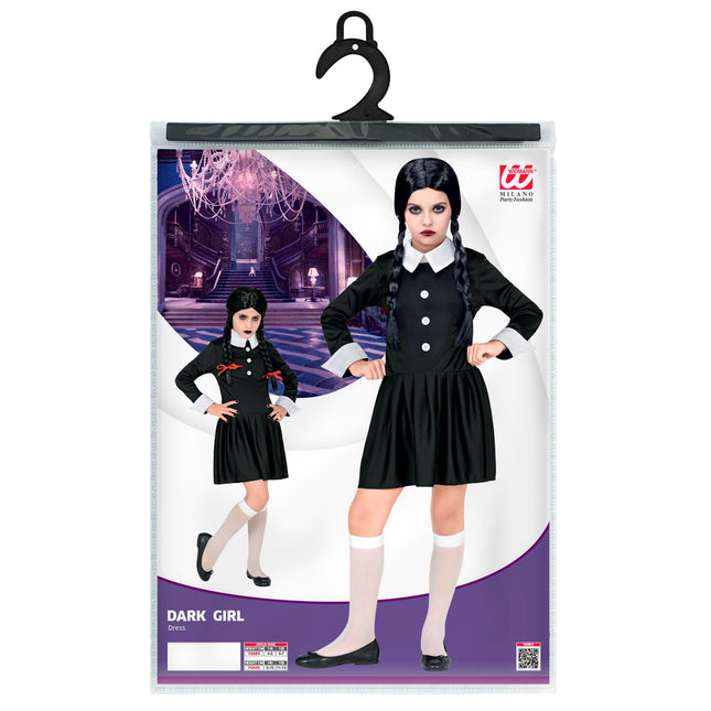 Vestido Halloween Negro Blanco Niña