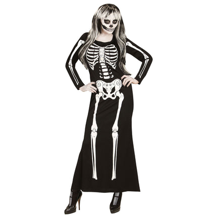 Disfraz Halloween Blanco Negro Señoras Esqueleto