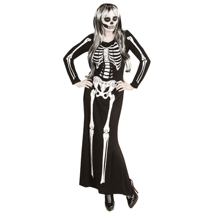 Disfraz Halloween Blanco Negro Señoras Esqueleto