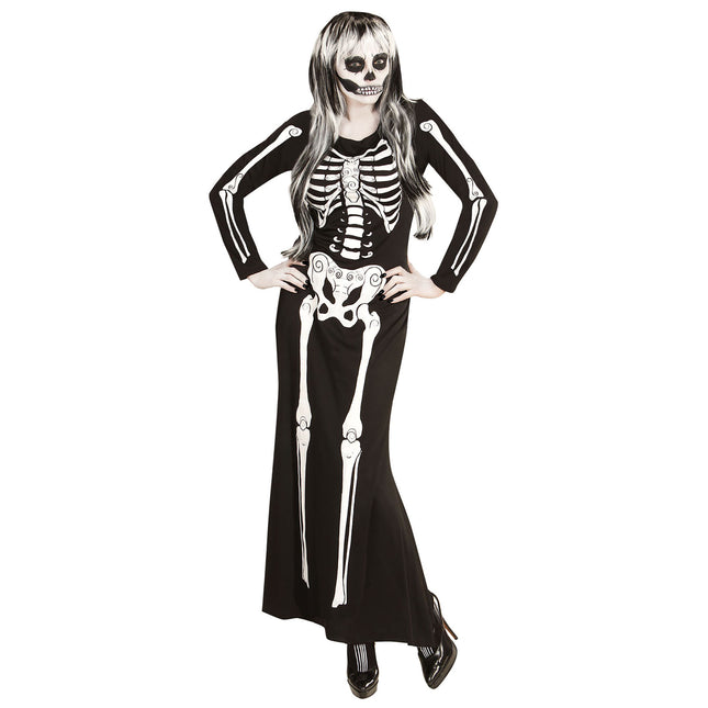 Disfraz Halloween Blanco Negro Señoras Esqueleto
