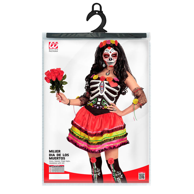 Vestido Día De Los Muertos Color Damas Corto