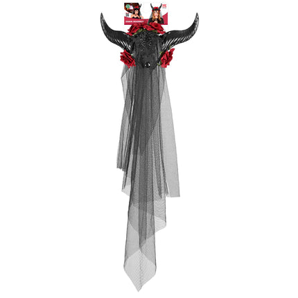 Diadema de Halloween Velo de Novia con Cuernos