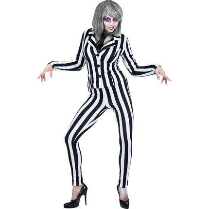 Disfraz Halloween Blanco Negro Damas Espíritu