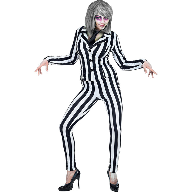 Disfraz Halloween Blanco Negro Damas Espíritu
