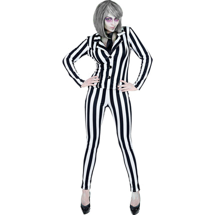 Disfraz Halloween Blanco Negro Damas Espíritu