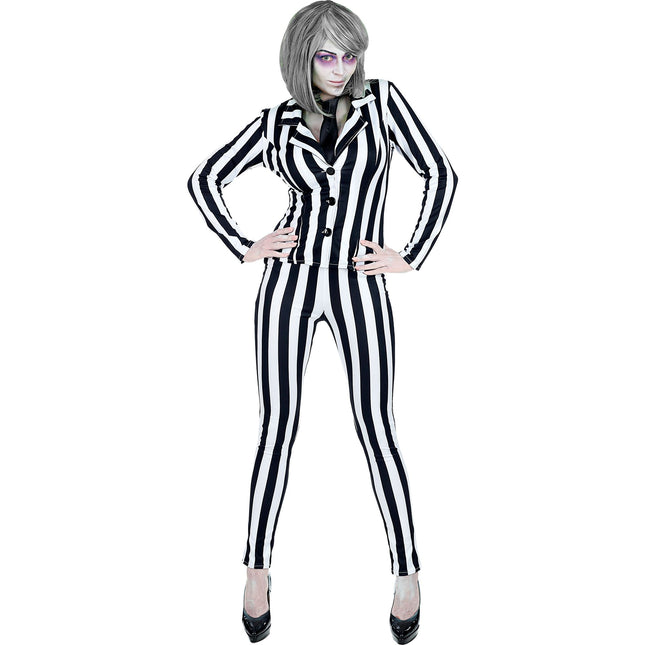 Disfraz Halloween Blanco Negro Damas Espíritu