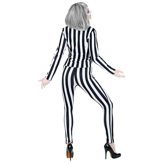 Disfraz Halloween Blanco Negro Damas Espíritu