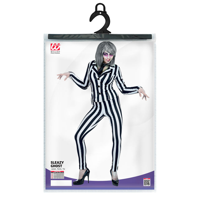 Disfraz Halloween Blanco Negro Damas Espíritu