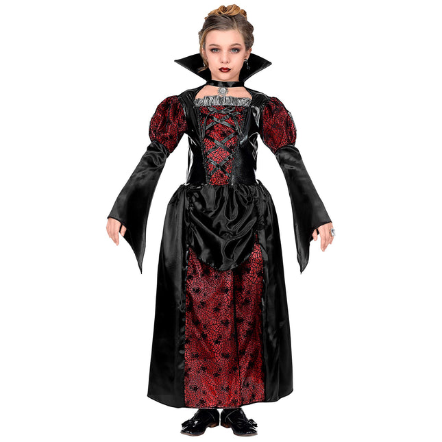 Vestido Halloween Negro Rojo Niña Vampiro
