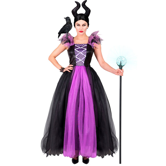 Vestido de Halloween Negro Morado Malefizia