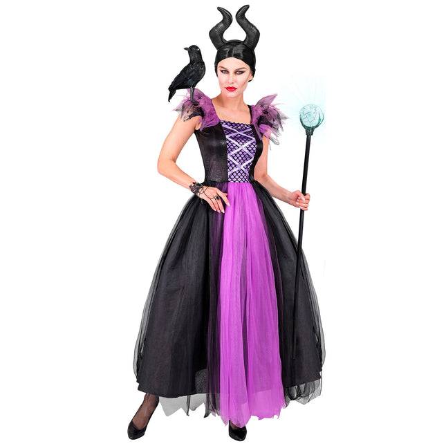 Vestido de Halloween Negro Morado Malefizia