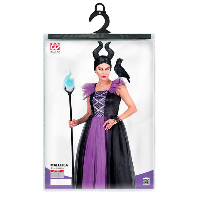 Vestido de Halloween Negro Morado Malefizia