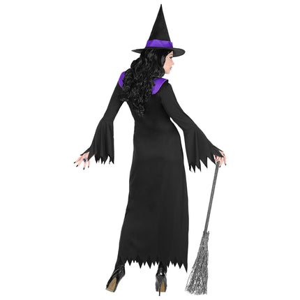 Vestido Halloween Negro Morado Señoras Bruja