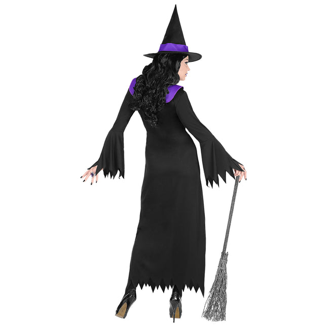 Vestido Halloween Negro Morado Señoras Bruja