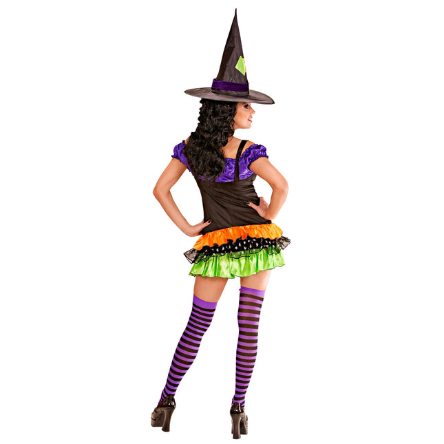 Vestido Halloween Color Damas Bruja Glamour