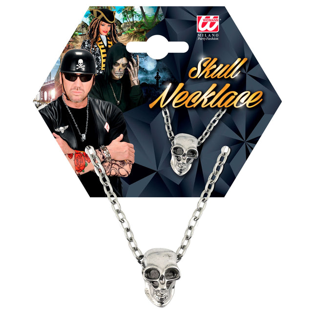 Collar de Halloween Calavera de plata