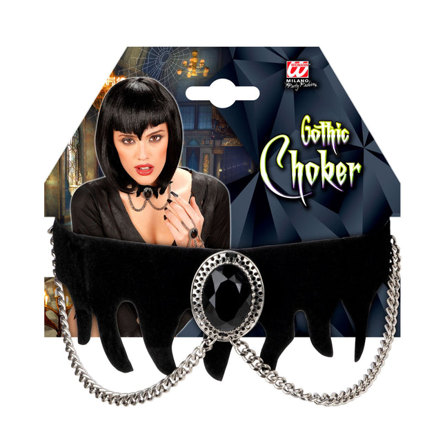 Collar de Halloween de terciopelo con gema