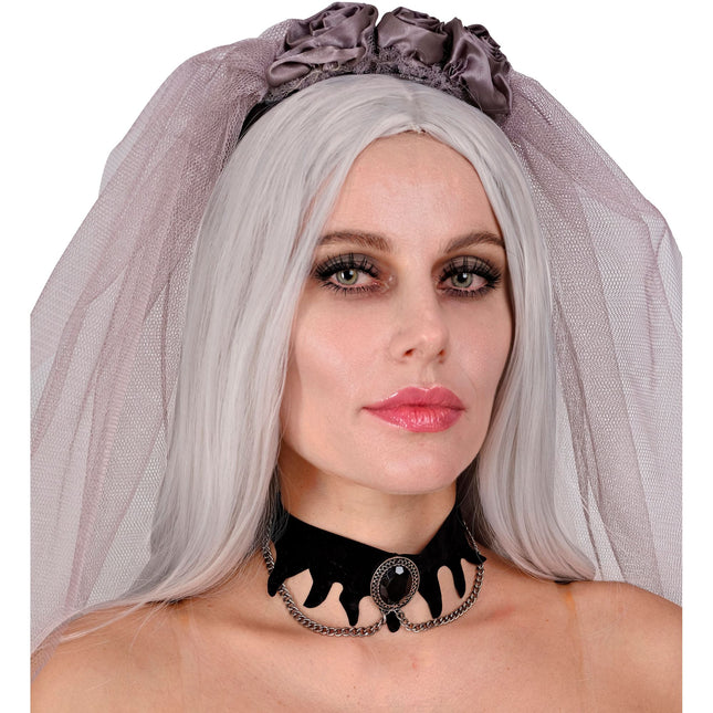 Collar de Halloween de terciopelo con gema