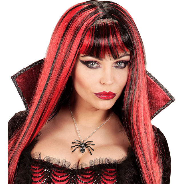 Collar de Halloween Araña Negra con Diamantes