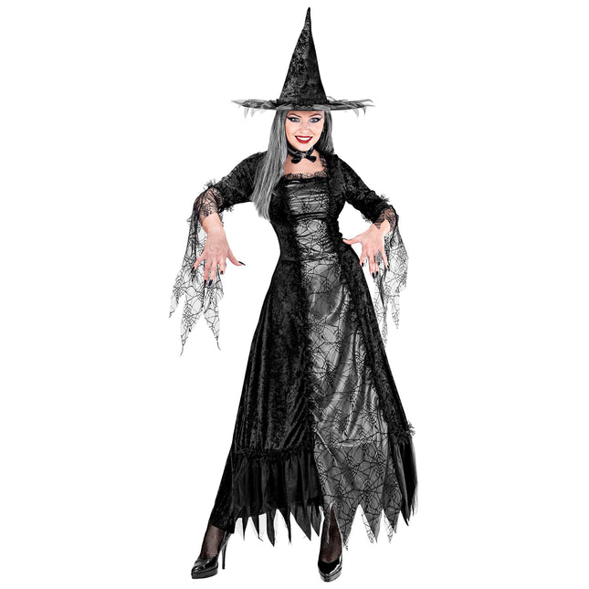 Vestido Halloween Damas Bruja Telaraña