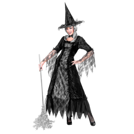 Vestido Halloween Damas Bruja Telaraña