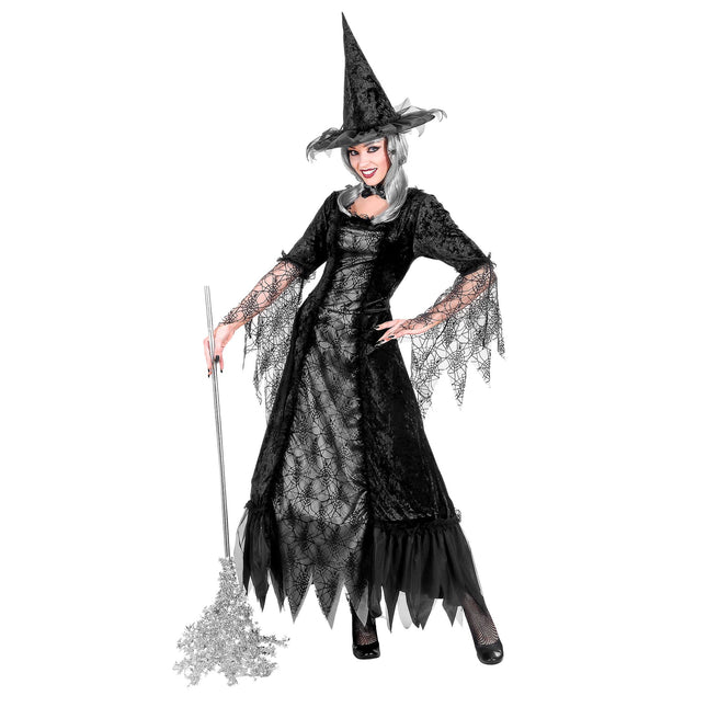 Vestido Halloween Damas Bruja Telaraña