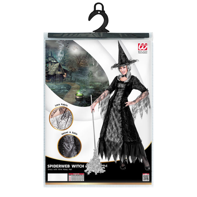Vestido Halloween Damas Bruja Telaraña