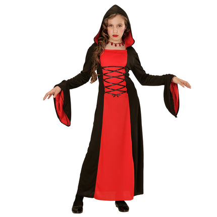 Vestido Halloween Rojo Negro Niña Gótico