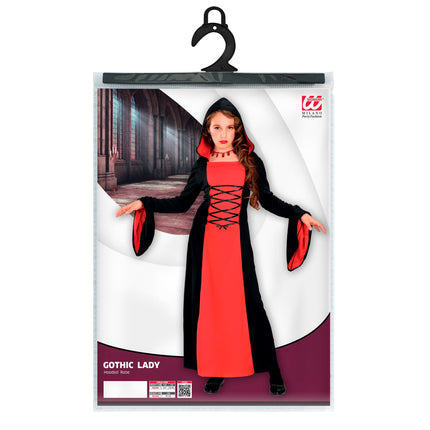 Vestido Halloween Rojo Negro Niña Gótico