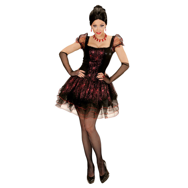 Vestido Halloween Negro Rojo Señoras Vampiro