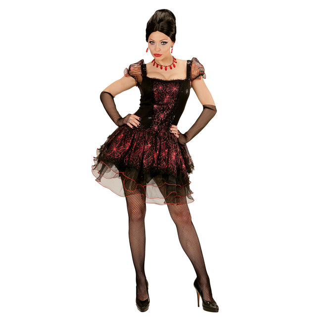 Vestido Halloween Negro Rojo Señoras Vampiro