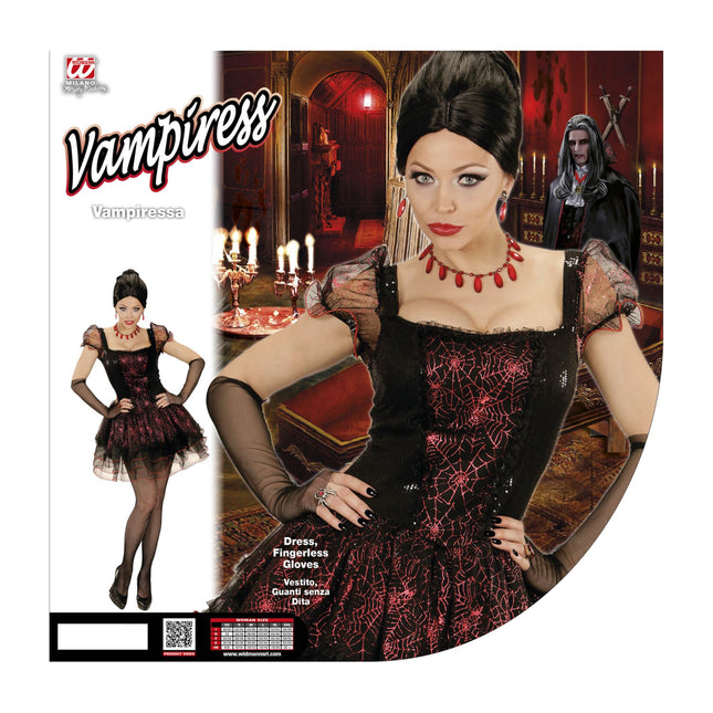 Vestido Halloween Negro Rojo Señoras Vampiro
