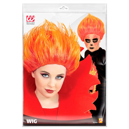 Peluca de Halloween Fuego