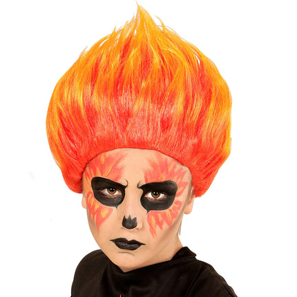 Peluca de Halloween Fuego