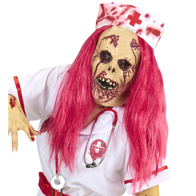 Máscara de Halloween Enfermera Zombie