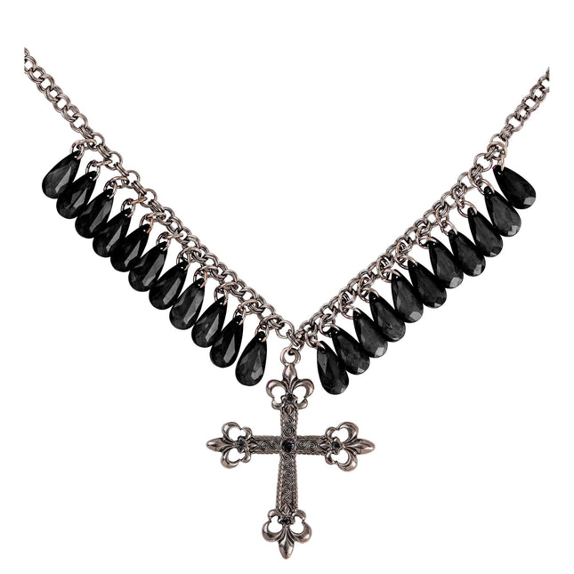 Collar Halloween Cruz Negra Gótico