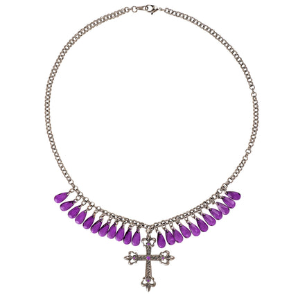 Collar de Halloween Cruz morada