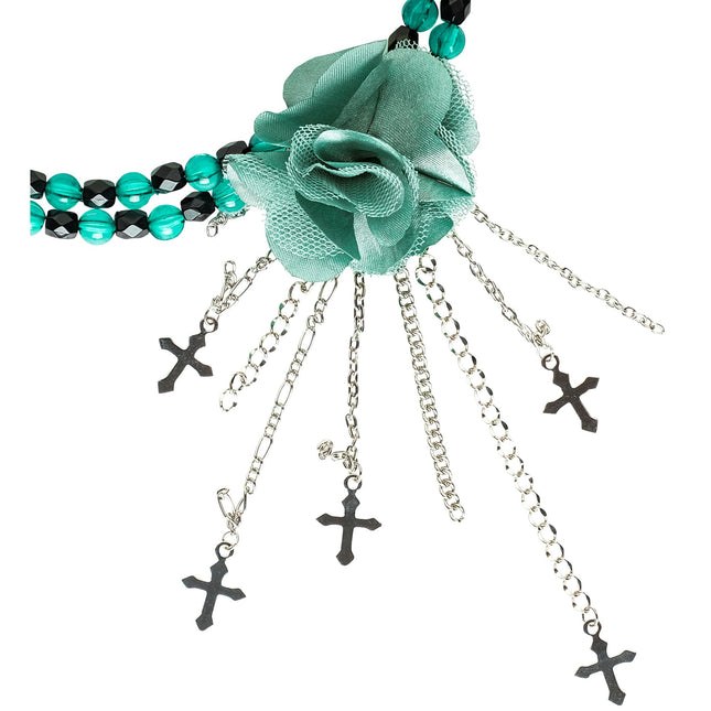 Collar Halloween Verde Con Rosa